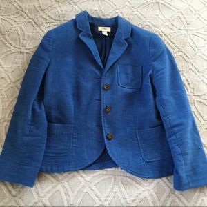 Lands End Canvas blue cropped blazer